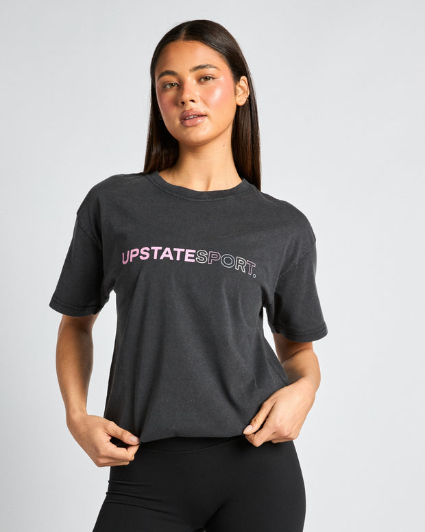 Thrive Tee - Washed Black Stacked