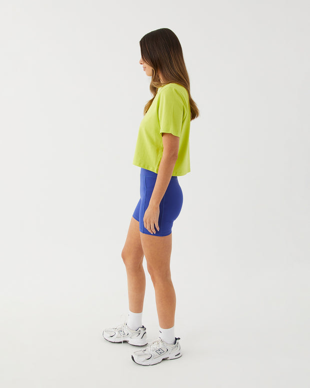 Evolve Cropped Tee - Lime Splice