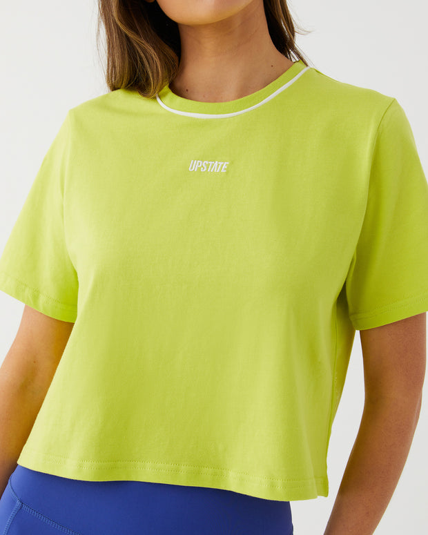 Evolve Cropped Tee - Lime Splice