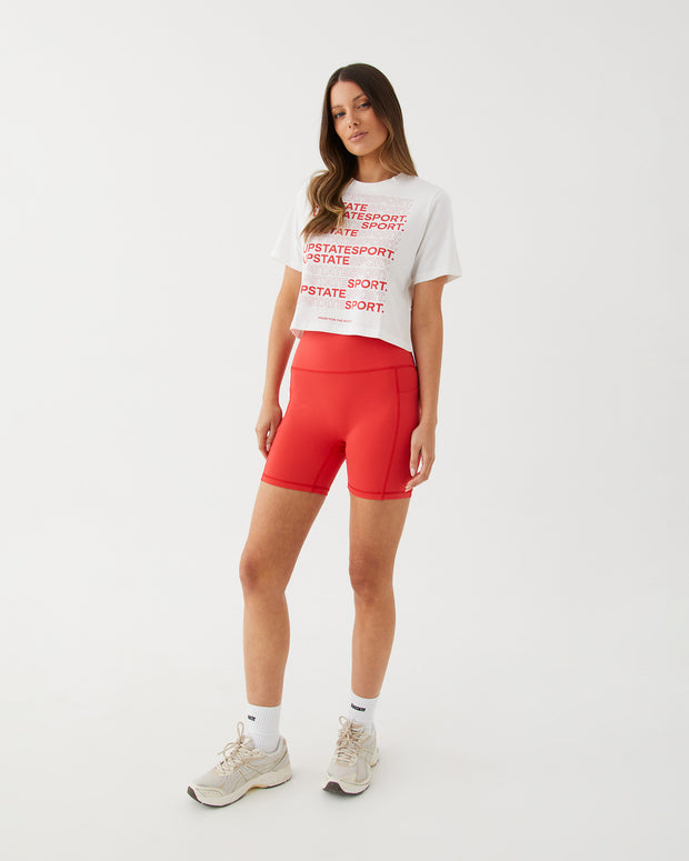 Evolve Cropped Tee - White Street Repeat