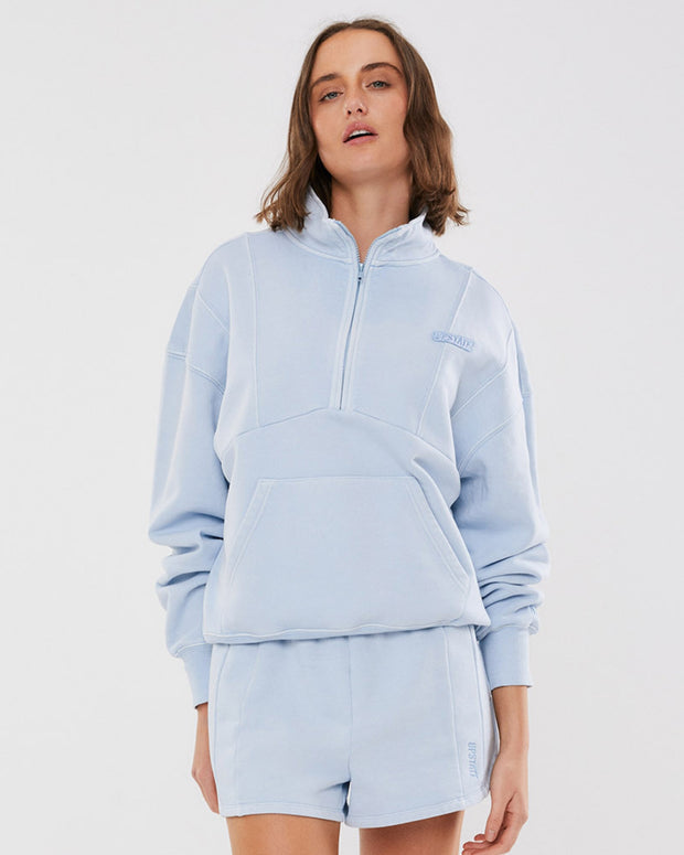 Player 1/4 Zip Crew - Powder Blue