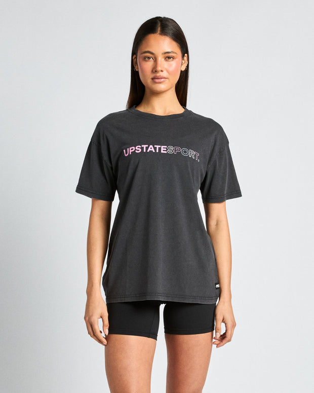 Thrive Tee - Washed Black Stacked