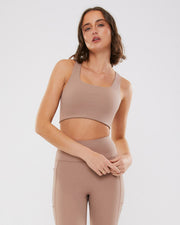 Racer Back Crop - Mocha