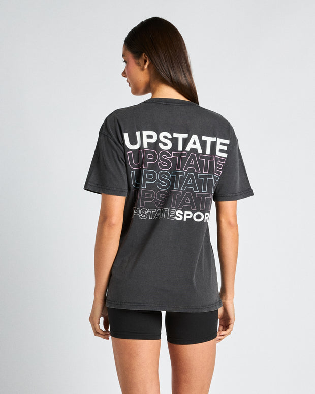 Thrive Tee - Washed Black Stacked