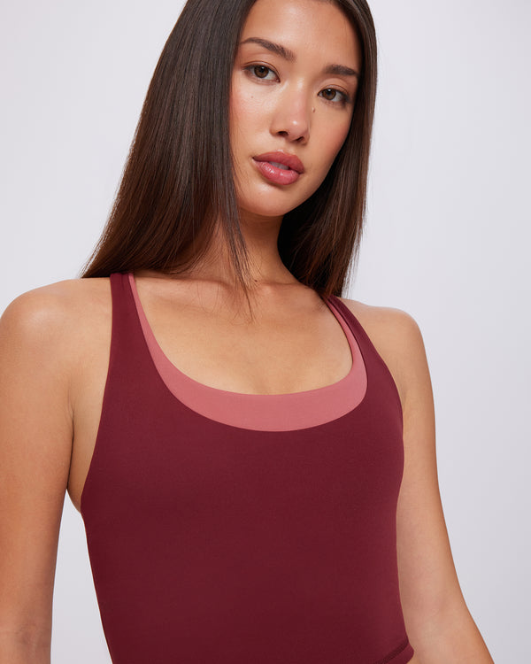 Air Sculpt Double Layer Tank - Warm Cherry