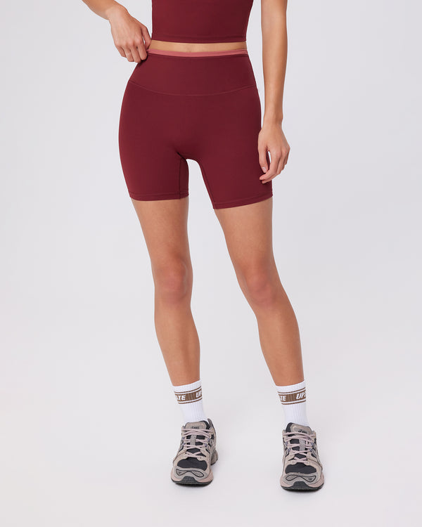 Air Sculpt Contrast 6inch Bike Short - Warm Cherry