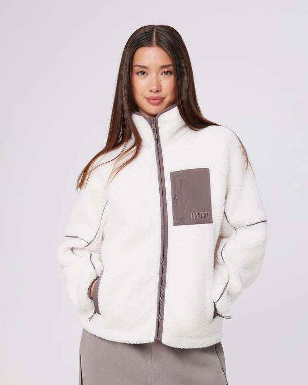 Sherpa Zip Through - Vintage White