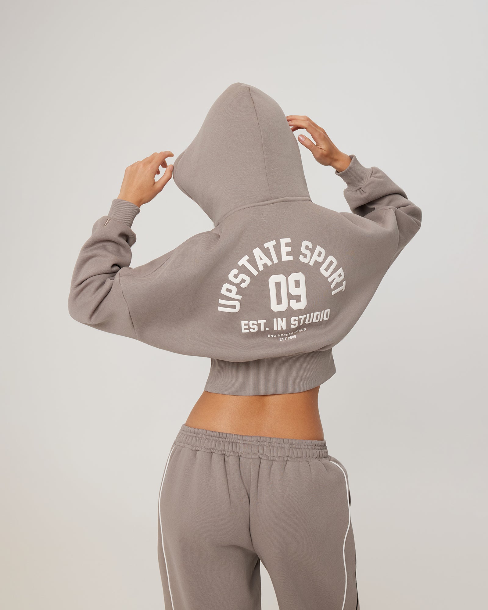 Cropped Zip Through Hoodie Cinder | Women's Cropped Zip Hoodie