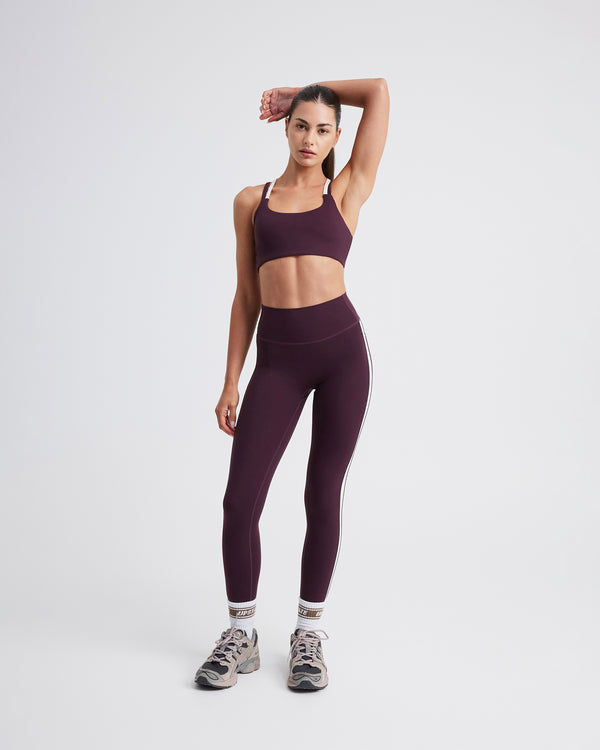 Air Sculpt Strappy Layered Crop - Merlot