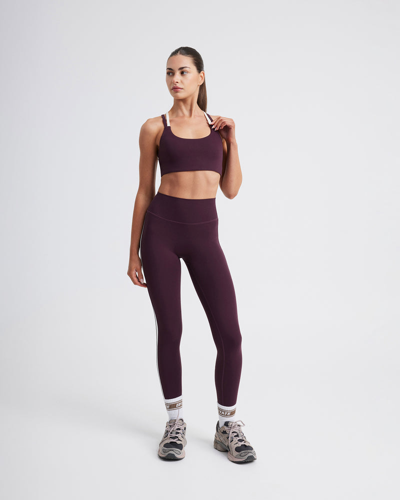 Air Sculpt Strappy Layered Crop - Merlot