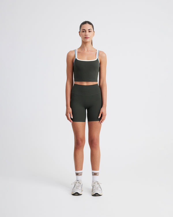 Air Sculpt Strappy Layered Tank - Urban Ivy