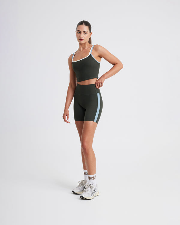 Air Sculpt Strappy Layered Tank - Urban Ivy