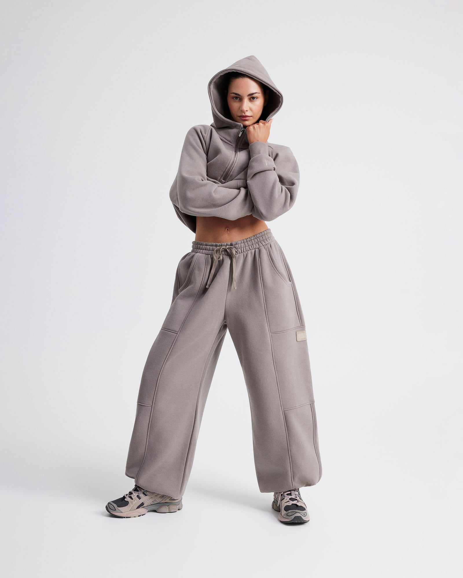 Plush Cropped Half Zip Hoodie - Cinder – Upstate Sport