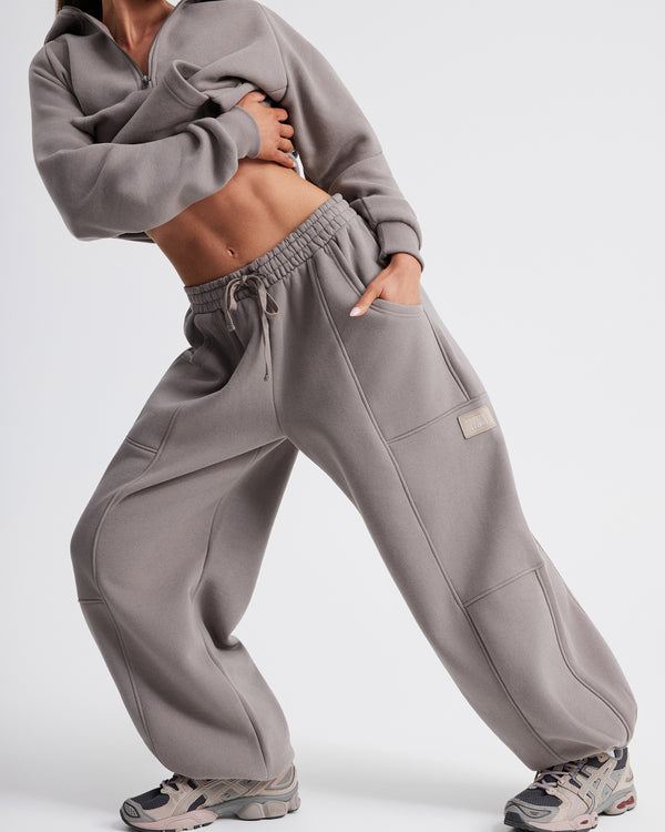 Plush Barrel Track Pant - Cinder