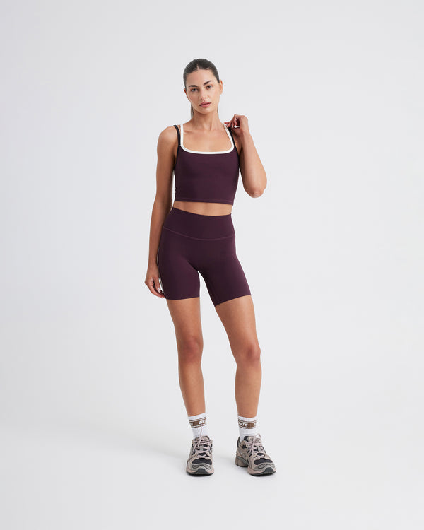 Air Sculpt Strappy Layered Tank - Merlot