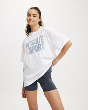 Hustle Tee - White / Reverse