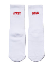 Crew Sock - White / Flame Red