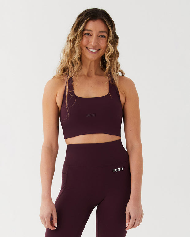 Racer Back Crop - Deep Cherry