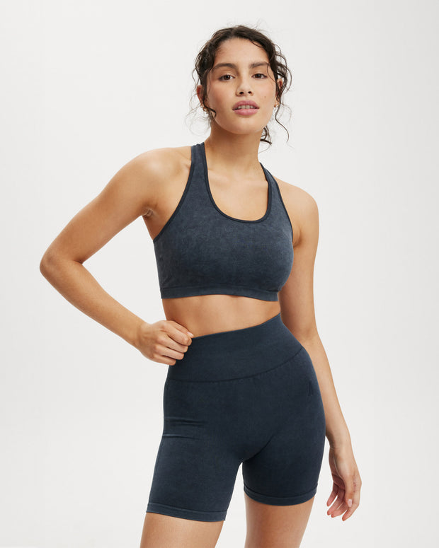 Seamless Racer Crop - Slate