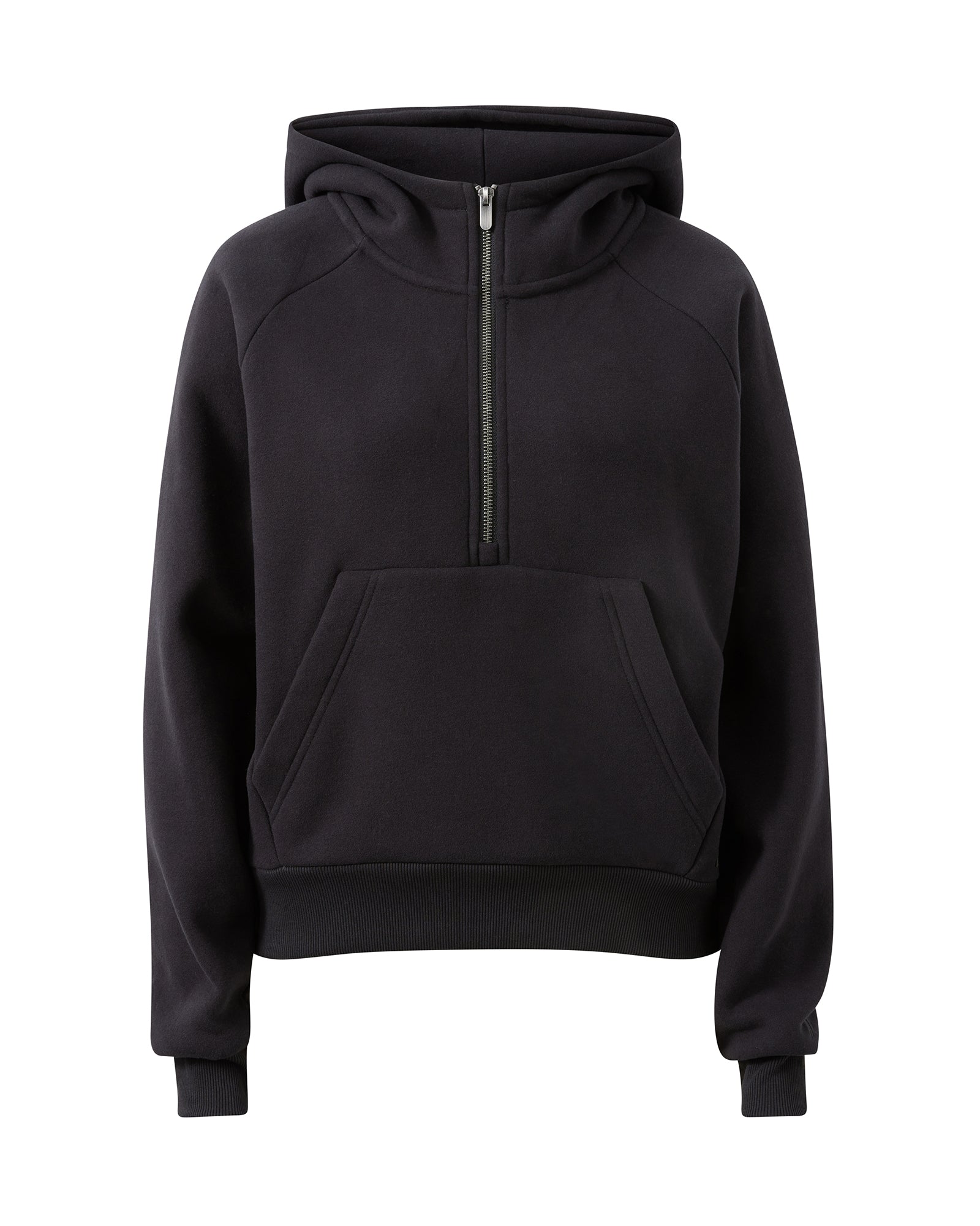 Plush Cropped Half Zip Hoodie - Black – Upstate Sport