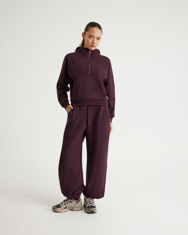 Plush Barrel Track Pant - Merlot
