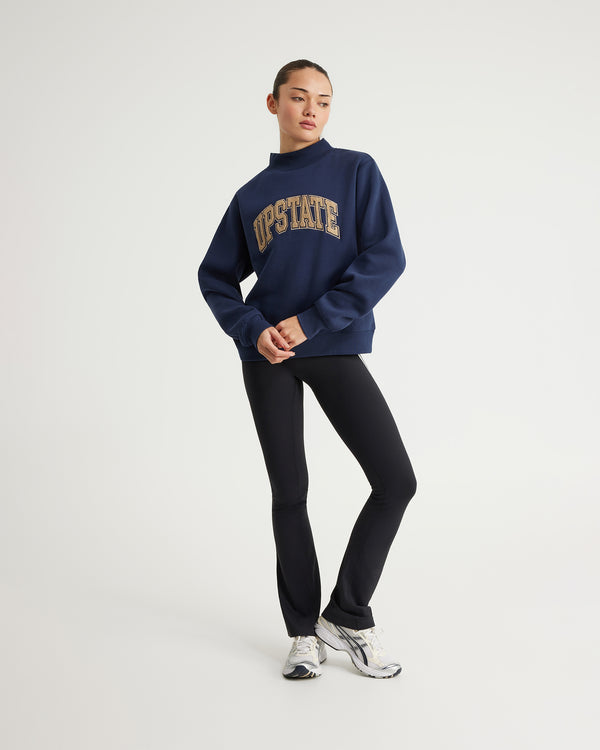 College Mock Neck - Midnight Navy