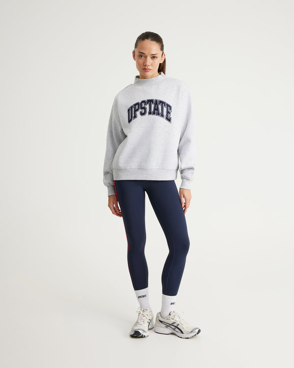 College Mock Neck - Grey Marle