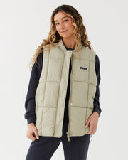 Oversized Puffer Vest - Taupe