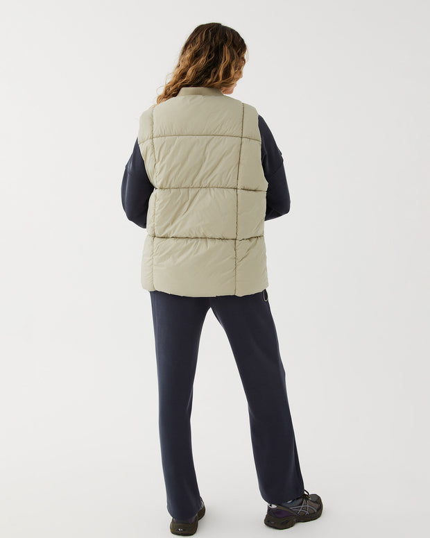 Oversized Puffer Vest - Taupe