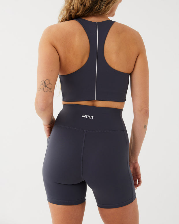 Racer Back Crop - Slate