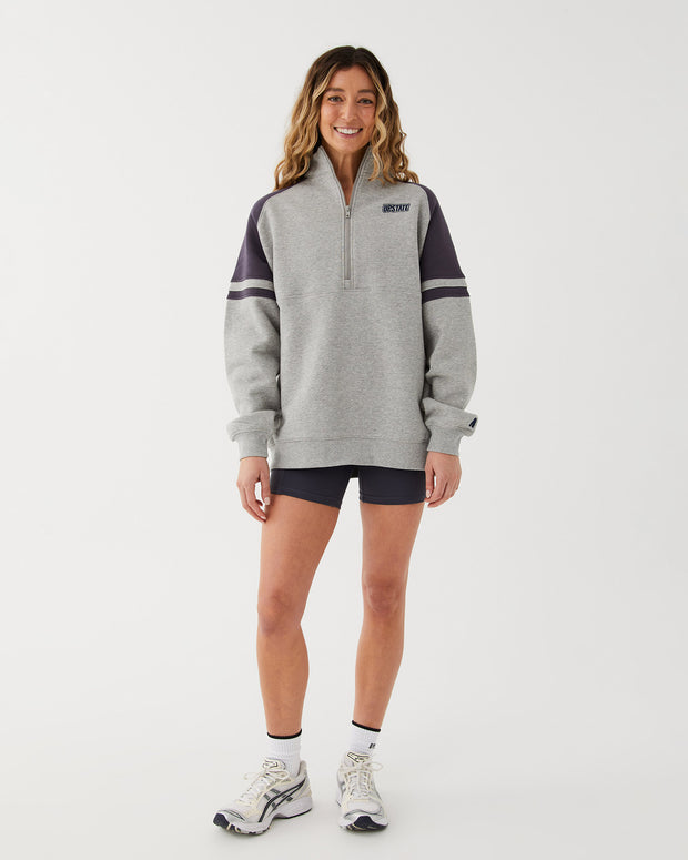 Vital Half Zip Pullover Crew - Grey Marle