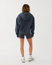 Half Zip Panelled Hoodie - Slate