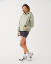 Half Zip Panelled Hoodie - Taupe