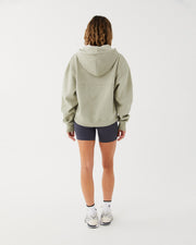 Half Zip Panelled Hoodie - Taupe