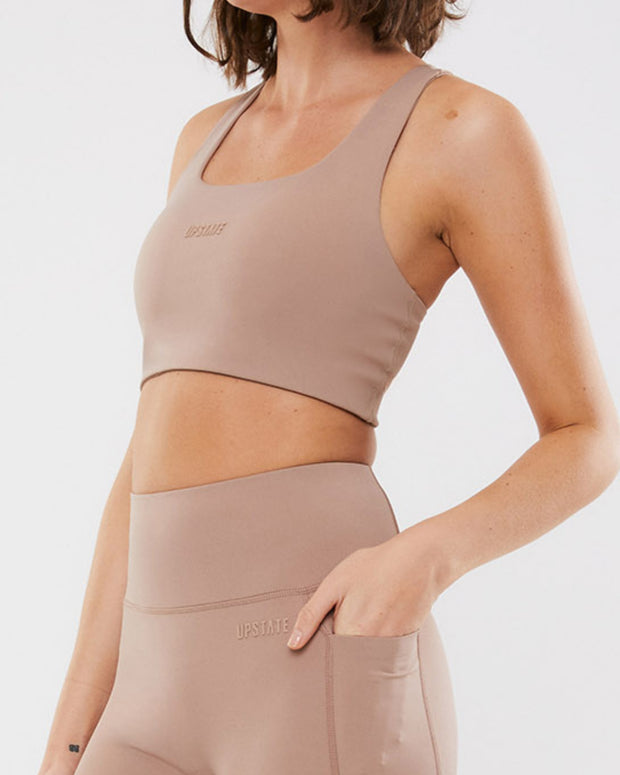 Racer Back Crop - Mocha